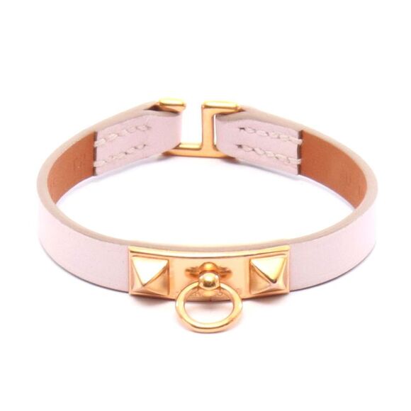 Hermes Rivale Mini Mauve Pale Bracelet Gold Plated - Picture 1 of 6